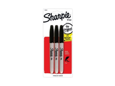 Sharpie Permanent Marker Fine Point Black 3s