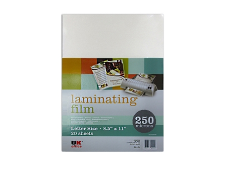 UK Office Laminating Film Letter 25020LF 250 Microns 20s