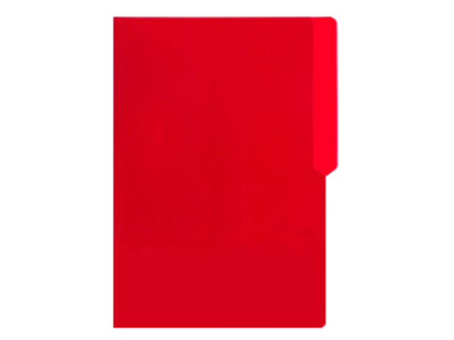 UK Office Folder Pre-punch w/Plastic Legal Red