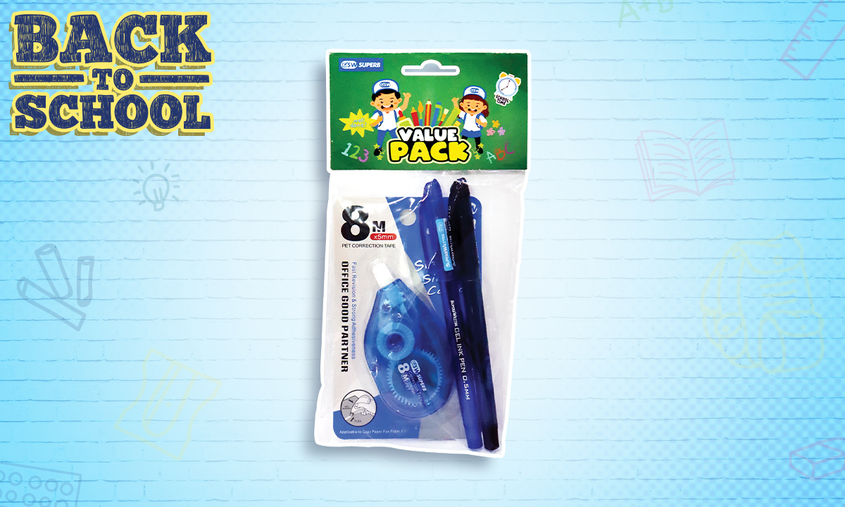 Superb Correction Tape and Gel Pens GP-318 Value Pack 3s (WAS PHP 46.00)