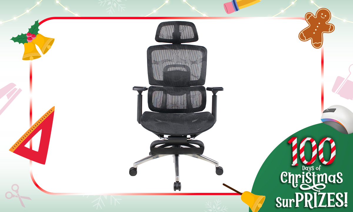 Executive Chair L97 Mesh with Footrest Black (SRP PHP 14,995.00)