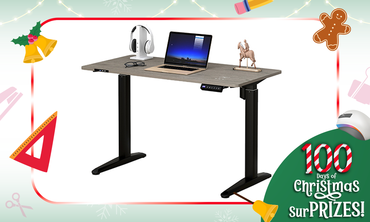 Sit/Stand Height-Adjustable Desk LT202D GGrey (SRP PHP 18,495.00)