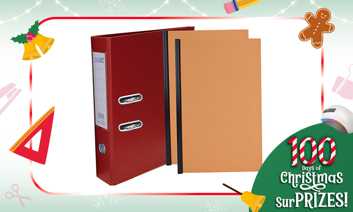 Valiant Lever Archfile Legal Red w/ Free 2 pcs Morocco Folder (SRP PHP 160.00)