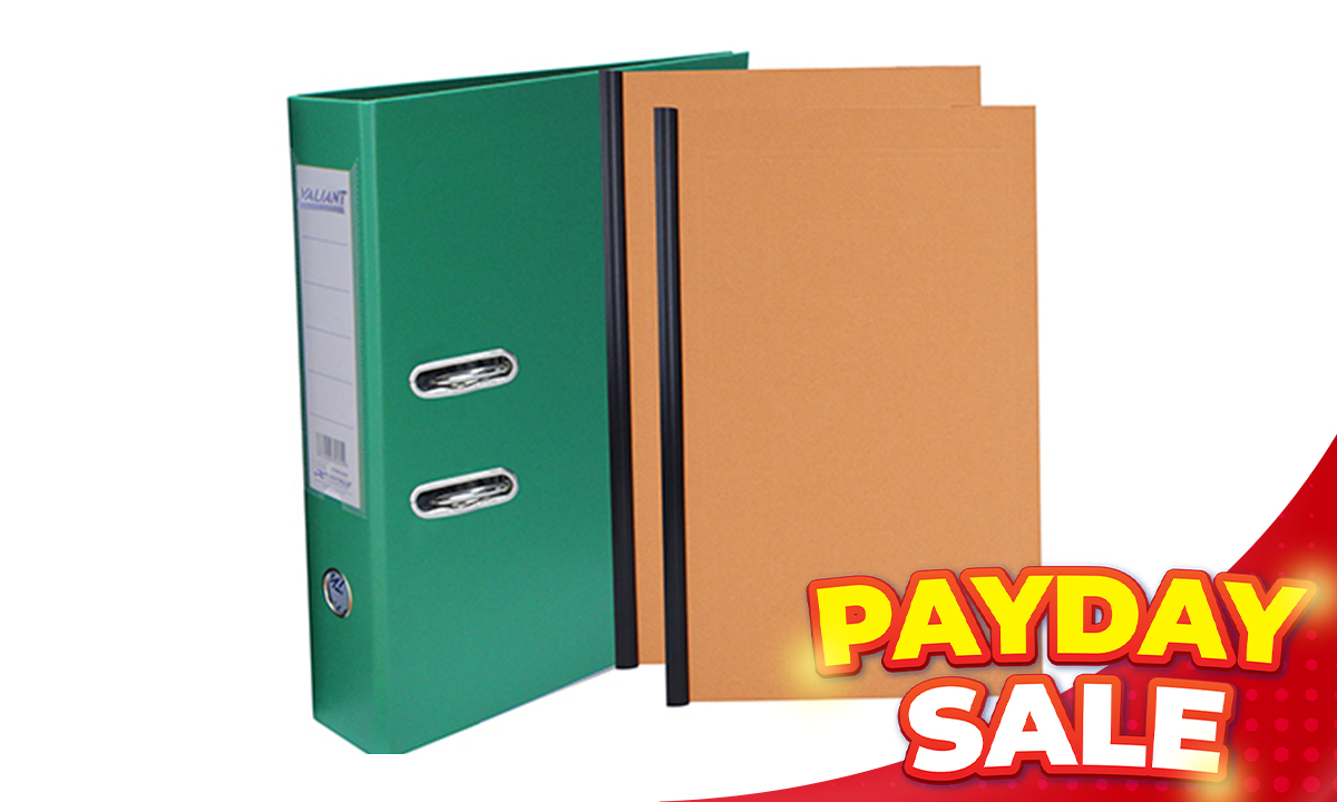Valiant Lever Archfile Legal Green w/ Free 2 pcs Morocco Folder (SRP PHP 160.00)