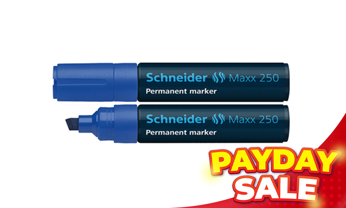 Schneider Maxx 250 Permanent Marker Chisel 2-7mm Blue (SRP PHP 110.00)
