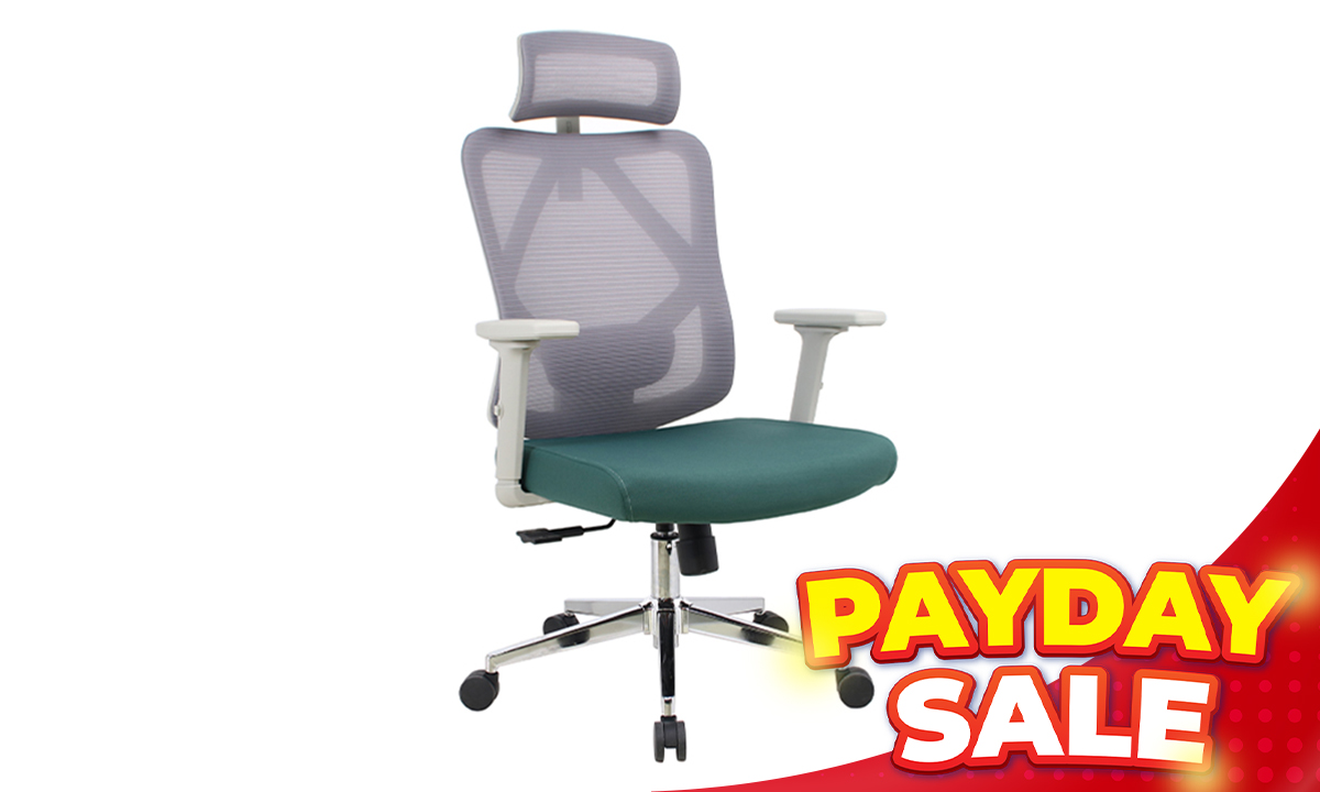 Executive Chair M18G Mesh with 3D Arm Green (SRP PHP 7,995.00)