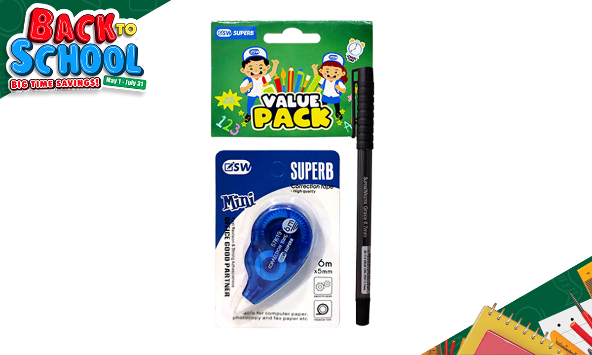Superb Correction Tape and Pen SP-715 Value Pack 2s (SRP PHP 28.00)