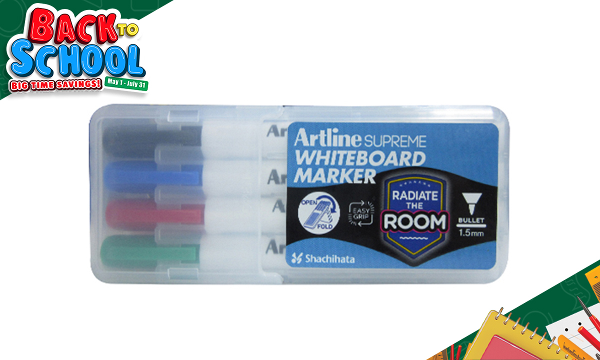 Artline Supreme Whiteboard Marker 1.5mm 4s (SRP PHP 160.00)