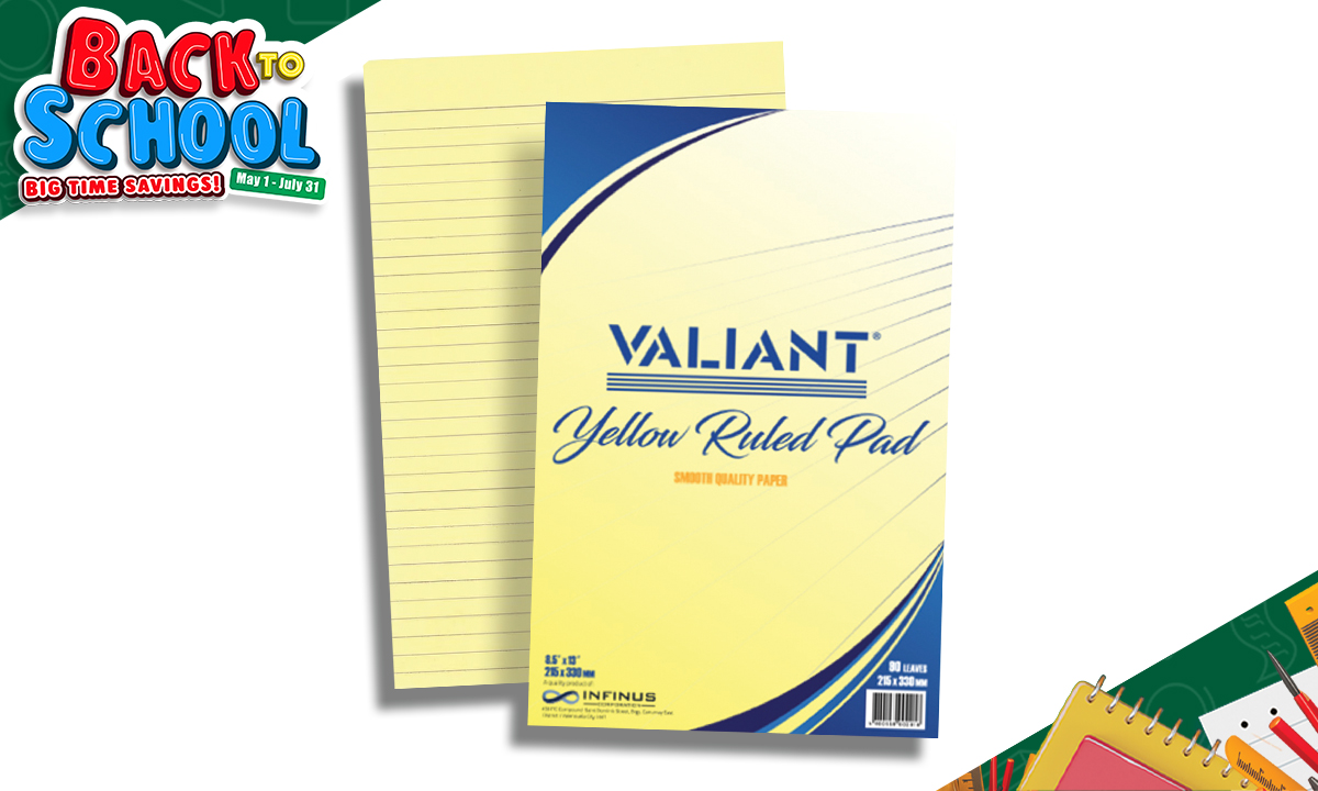 Valiant Yellow Pad Bundle 80 Leaves 2s (SRP PHP 132.00)