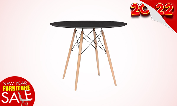 DESIGNER TABLE ST-007 80CM BLACK (WAS PhP 3,295.00)