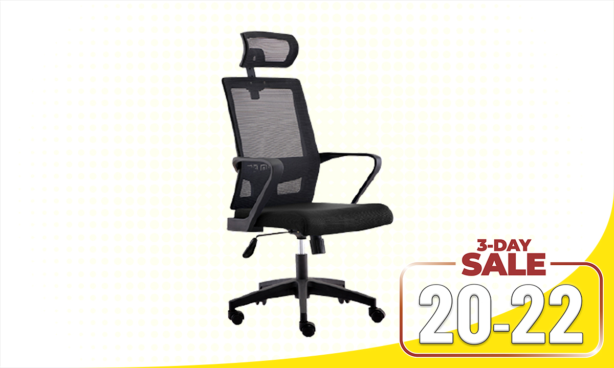 EXECUTIVE CHAIR HT-7081A MESH HIGH BACK BLACK (WAS PHP 6,995.00)