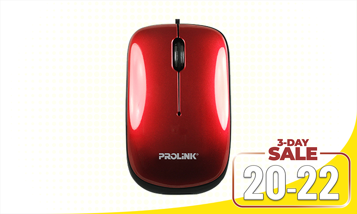PROLINK PMR3001 RETRACTABLE OPTICAL MOUSE RED (WAS PHP 210.00)