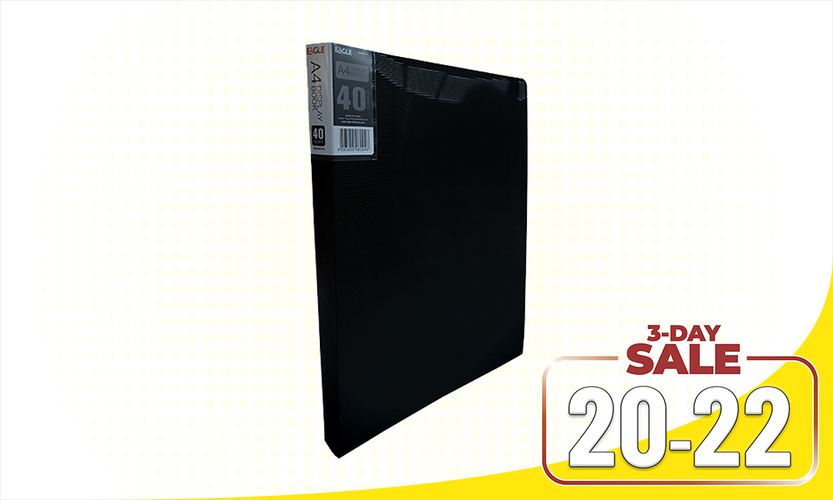 EAGLE CLEARBOOK 40PKT 9004AK A4 BLK (WAS PHP 110.00)