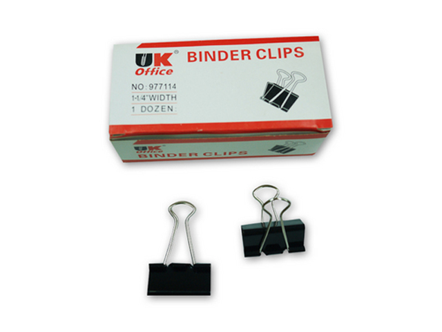 UK Office Binder Clip Black 1 1/4