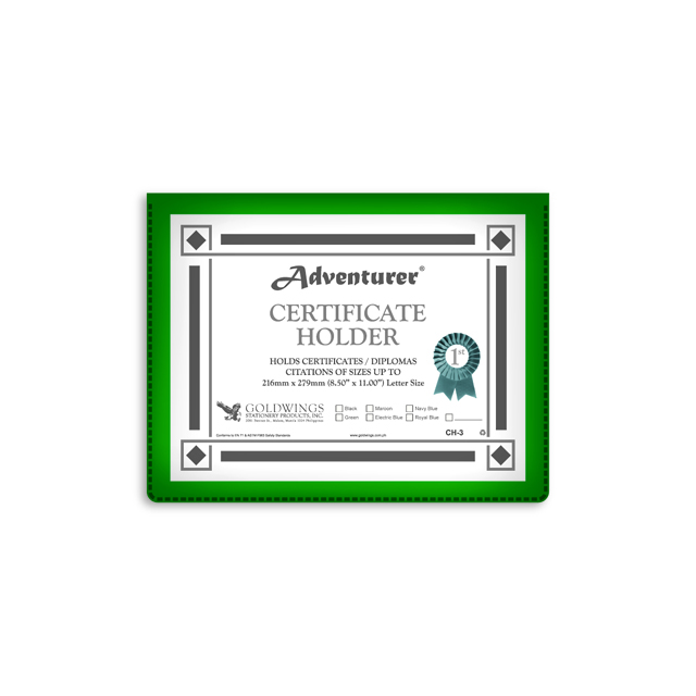 Adventurer Certificate Holder CH3 Assorted 8.5x11