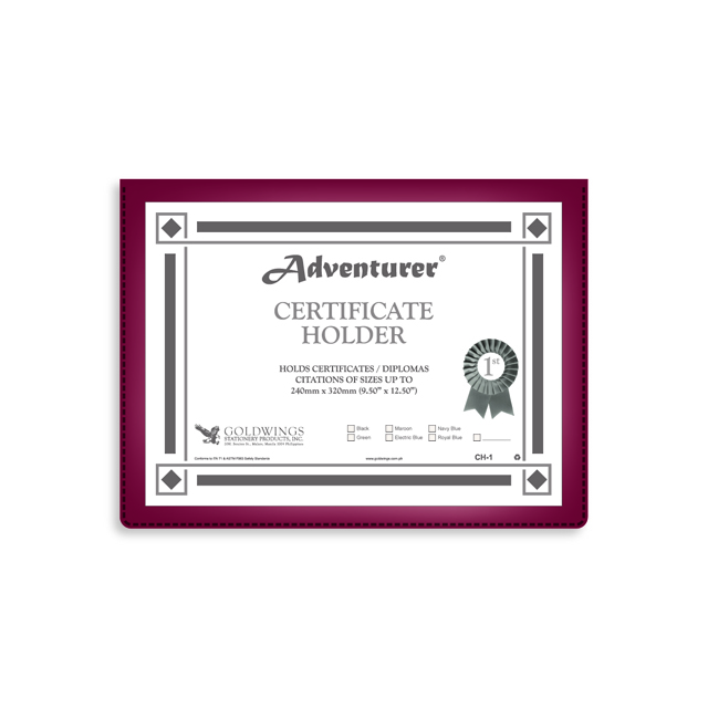 Adventurer Certificate Holder CH1 Assorted 9.5x12.5