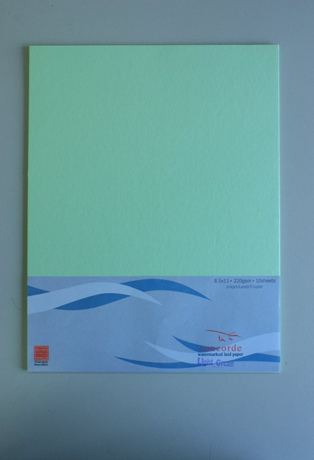 Prestige Board Concorde Laid 220G Light Green Letter 10s