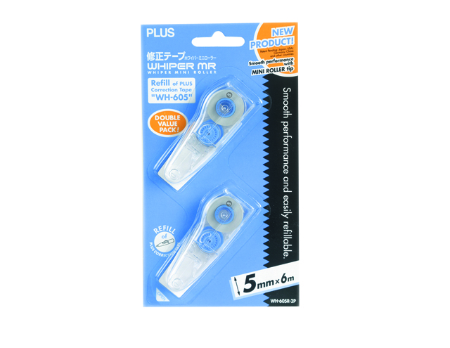 Plus Correction Tape WH605 Refill 2pcs per pack 5mm x 6m