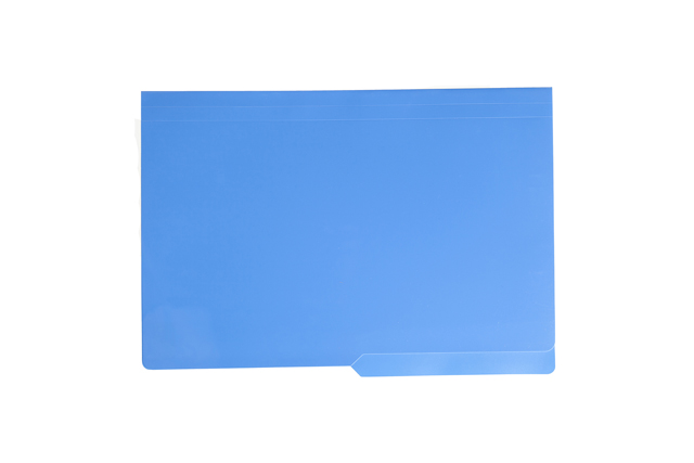UK Office Folder Pre-punch w/Plastic Legal Blue