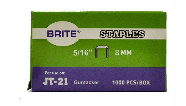 Brite Gun Tacker Staple Wire  JT21 8mm 1000/box