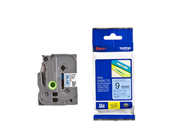 Brother TZ-521 Black on Blue Label Tape 9mm