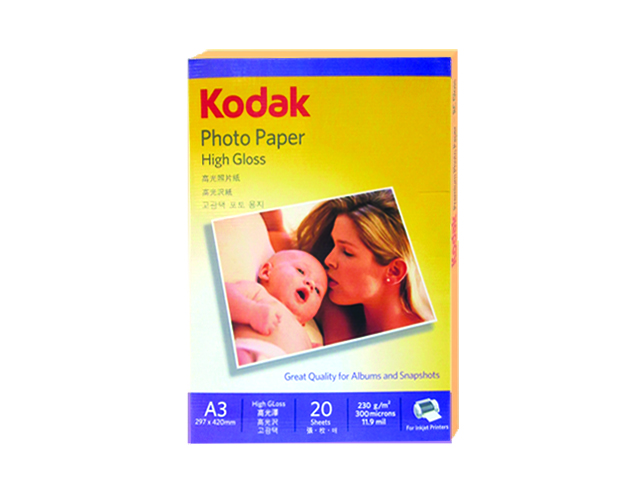 Kodak Photo Paper Inkjet A3 230gsm High Gloss