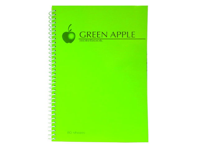 Green Apple Spiral Notebook G0780 80LVS 178x254mm