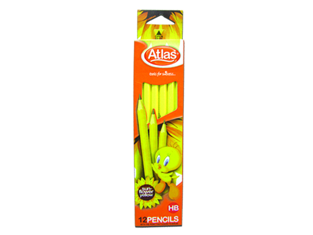 Atlas Pencil HB Sun Flower Yellow 12/box