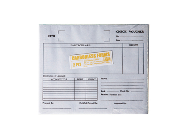 NonBrand Check Voucher Carbonless 2ply  8x6.5