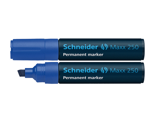 Schneider Maxx 250 Permanent Marker Chisel 2-7mm Blue 