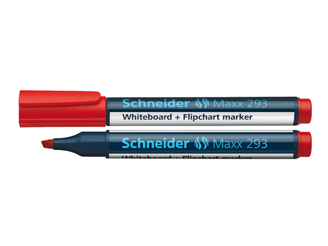 Schneider Maxx 293 Whiteboard and Flipchart Marker Chisel 2-5mm Red   