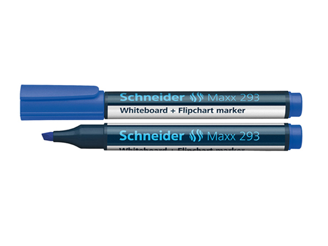 Schneider Maxx 293 Whiteboard and Flipchart Marker Chisel 2-5mm Blue 