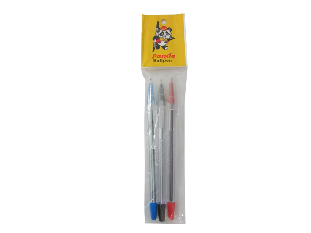 Panda Crystal Ballpen Asstd 0.7mm 3s