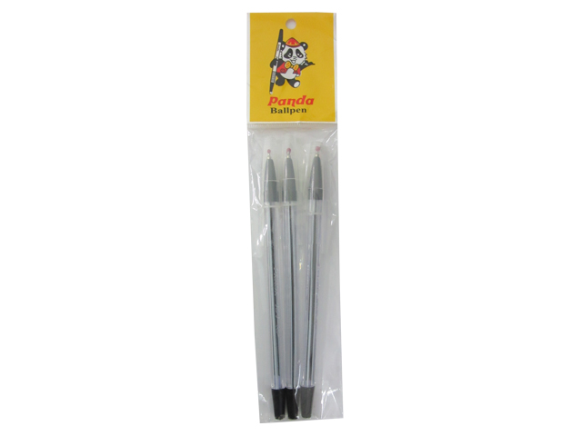 Panda Crystal Ballpen Black 0.7mm 3s