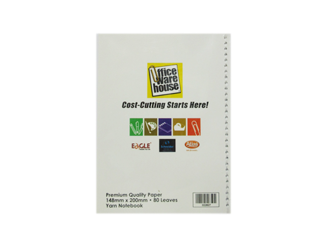 Office Warehouse Notebook Yarn Ccoded w/Plastic 80/Leaves 