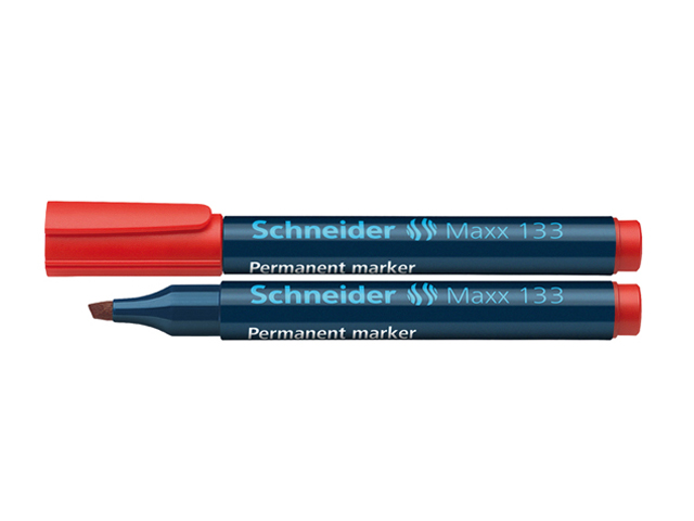 Schneider Maxx 133 Permanent Marker #113302 Chisel 1-4mm Red