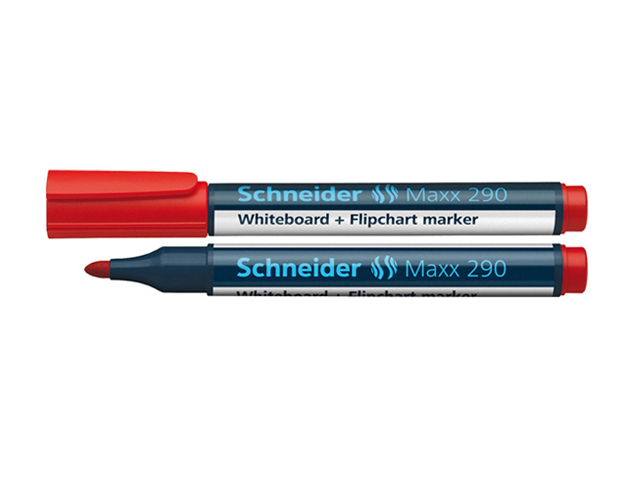 Schneider Maxx 290 Whiteboard and Flipchart Marker #129002 1-3mm Red 