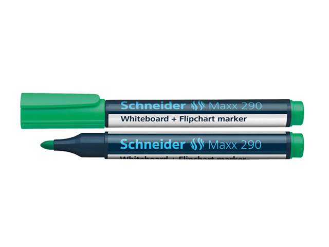 Schneider Maxx 290 Whiteboard and Flipchart Marker #129004 1-3mm Green 