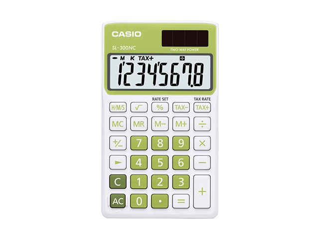 Casio Calculator SL300NC Body Leaf Green 8 Digits