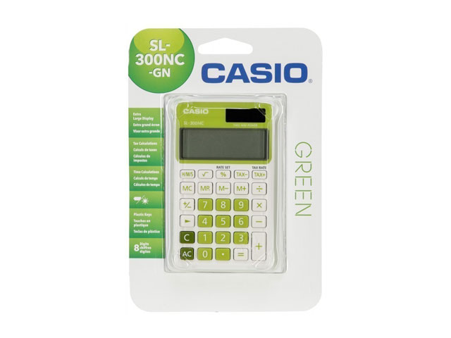 Casio Calculator SL300NC Body Leaf Green 8 Digits