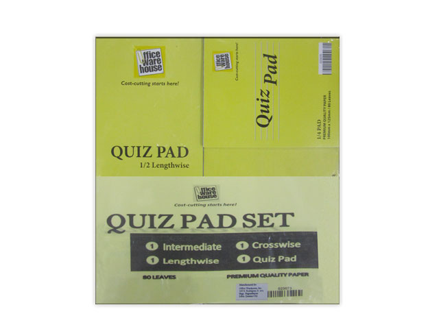 Office Warehouse Quiz Pad Set  