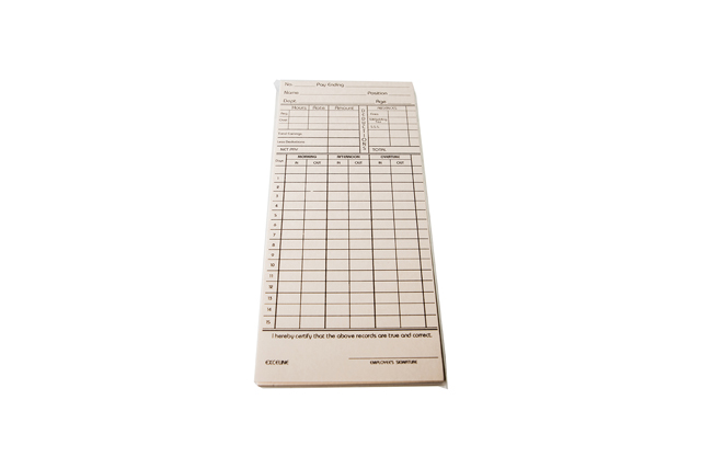 Exceline Time Card US Tag #243 Cream 20's