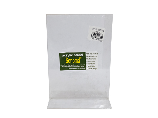 Sonoma Acrylic Menu Stand Vertical Clear 5x7