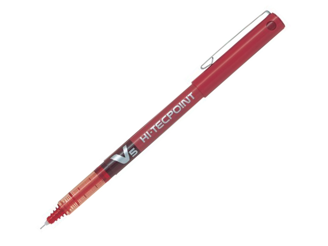 Pilot Rollerball Pen V5 Hi-Tecpoint Red 0.5