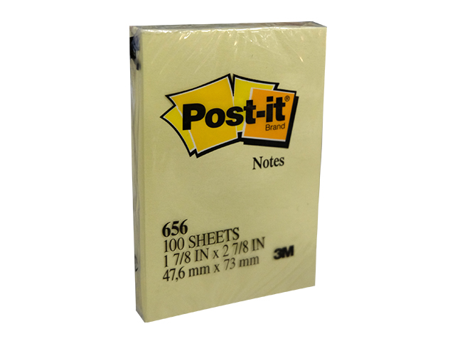 3M Post-it Note 656 100's Yellow 2 x 3