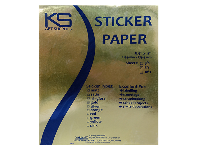 KS STICKER PAPER  B-GOLD 5s