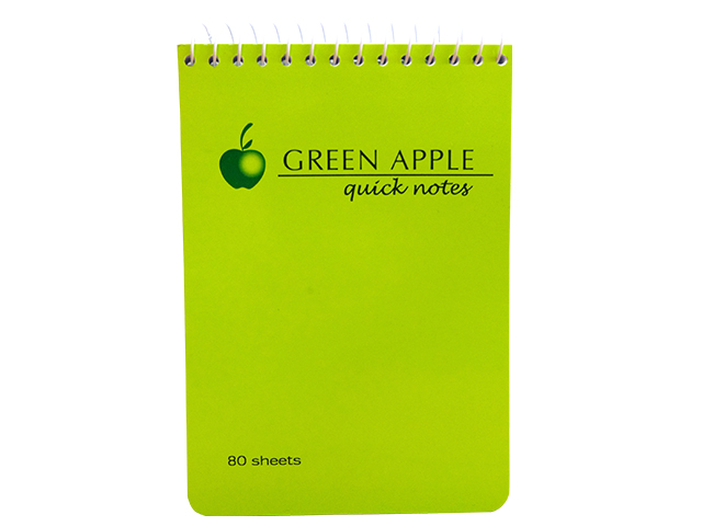 Green Apple Quick Notes Notebook G0380-OE 80lvs 89x127mm