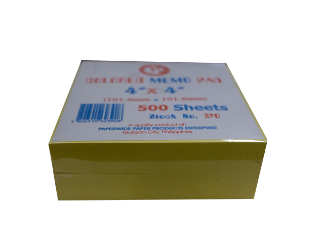 Exceline Colored Memo Pad #390 Assorted 4x4