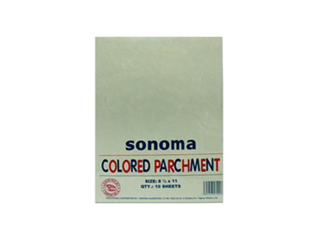 Sonoma Colored Parchment Paper 90gsm Letter 10s Green