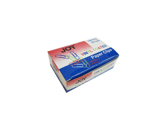 Joy Paper Clips Vinyl Coated Assorted 33mm 100s